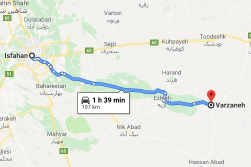 esfahan to varzaneh